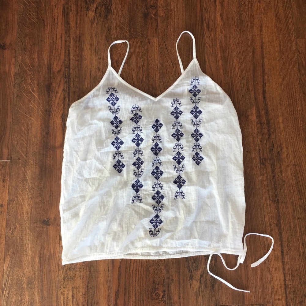 Loft sheer embroidered cami